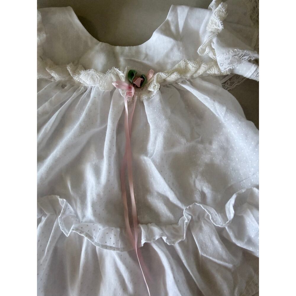 Vintage collections for children white frilly ruffle baby dress 6 9 months USA - Picture 4 of 6